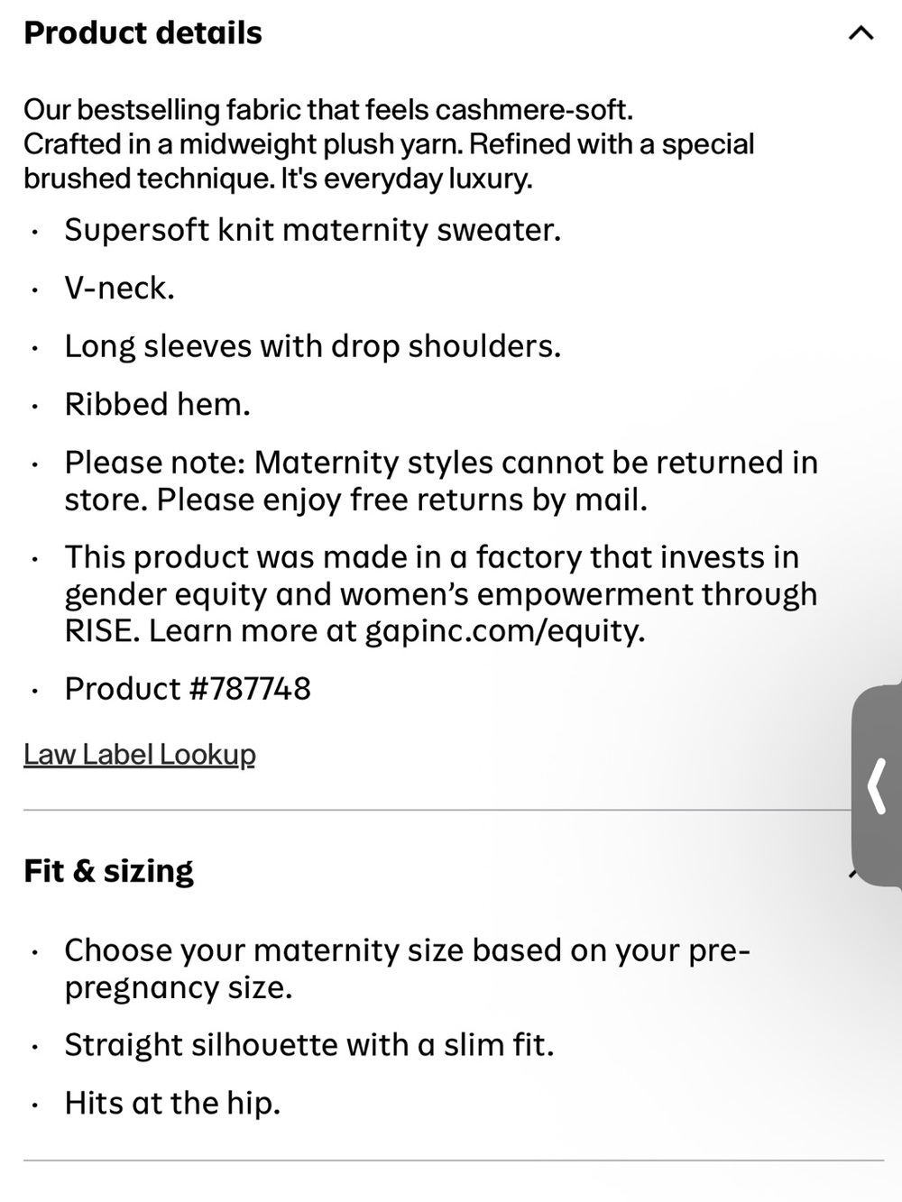 Gap maternity Navy Blue matching set V‑Neck Sweater & Pants CashSoft Sz M - Picture 4 of 12